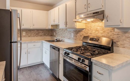 Photograph of the kitchen at Cityside Apartments
