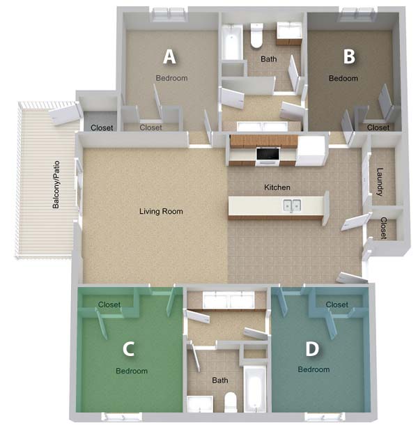 Four Bedroom (per Person)