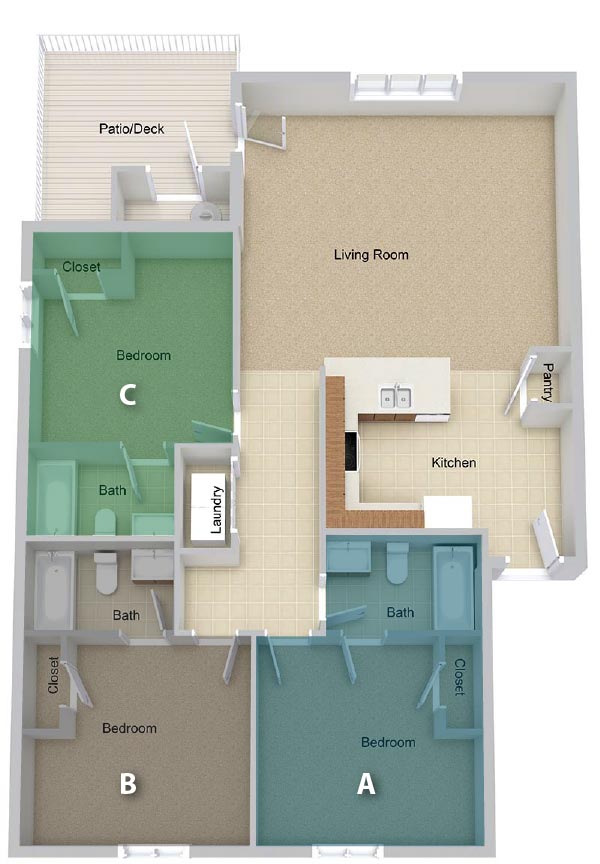 Three Bedroom (per Lease Holder)