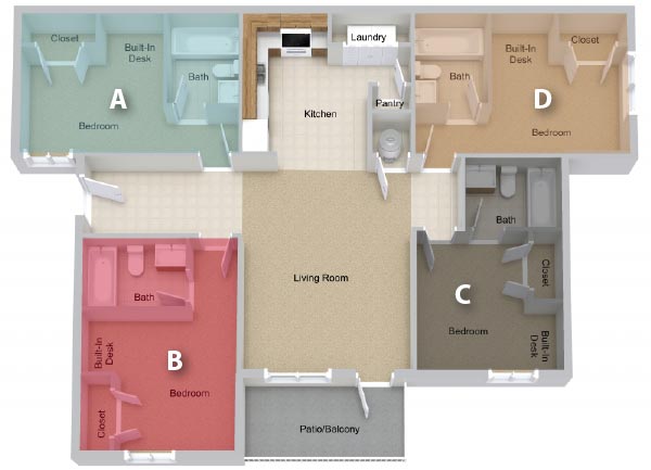 Four Bedroom (per Bed)
